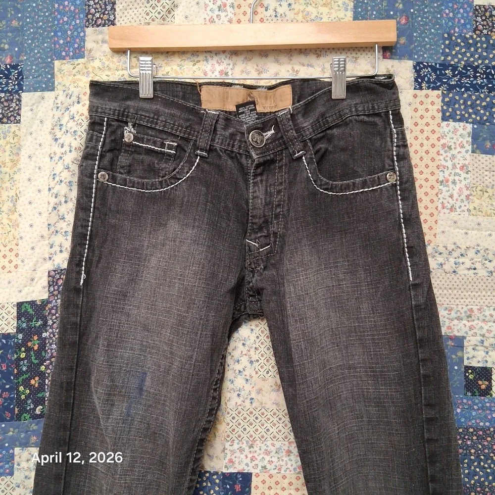 Vintage Y2K Southpole Black Denim‎ Skater Jeans Size 30 Jesse Pinkman Paisley